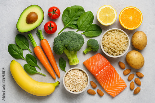 Assortment of Nutritious Foods for a Healthy Lifestyle 