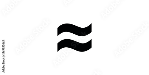 Approximately Equal Symbol in Mathematics. Two Wave Symbol.