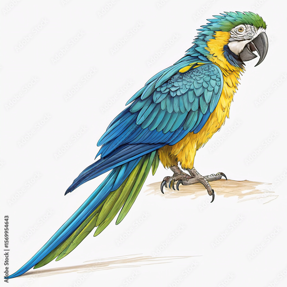 Fototapeta premium blue yellow macaw