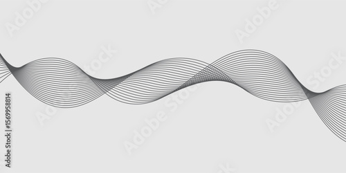 Abstract vector background with black wavy lines. modern illustrator EPS10
