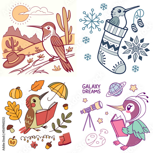High-Quality hummingbirds Illustrations in Various Styles – SVG Bundle
