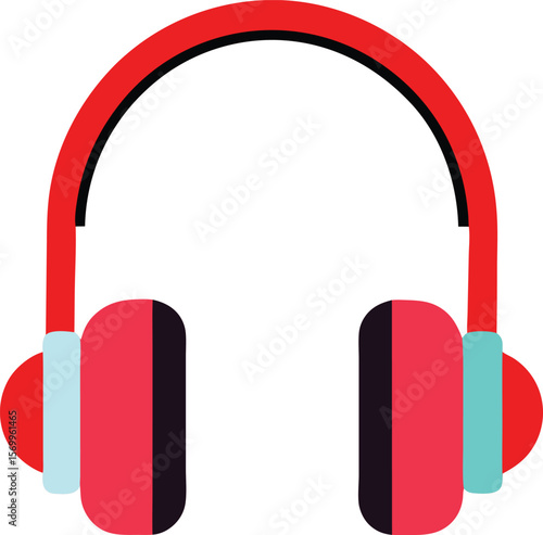 Red Headphones: A vibrant pair of red headphones, designed for immersive audio experiences, ideal for listening to music and podcasts.