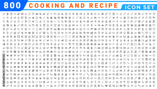 Premium Cooking and Recipe Icons – Line, Outline, Minimal, Vector – Kitchen, Chef, Food, Baking, Restaurant UI Icons
