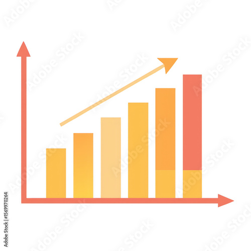 Bar chart with upward trend arrow isolated on transparent background Free Download Bar chart with upward trend arrow isolated on transparent background - GFXLoad
