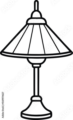 Simple Lamp Illustration: A minimalist illustration of a stylish lamp, perfect for interior design concepts, highlighting a sense of illumination and design.