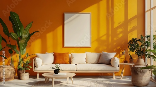 Sunny Living Room Mockup. (3)