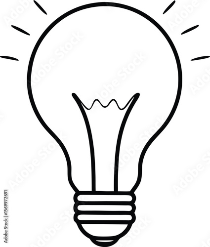 Illuminating Idea: A simple yet powerful illustration of a light bulb radiates the spark of creativity and the birth of a new idea.