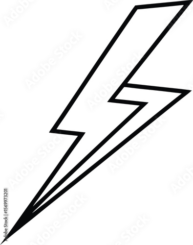Electrical Bolt Symbol: A minimalist rendering of a lightning bolt, a graphic representation of power, energy, and speed.
