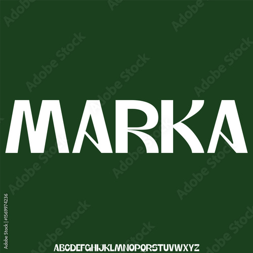 Modern sharp sporty sans serif display font vector illustration