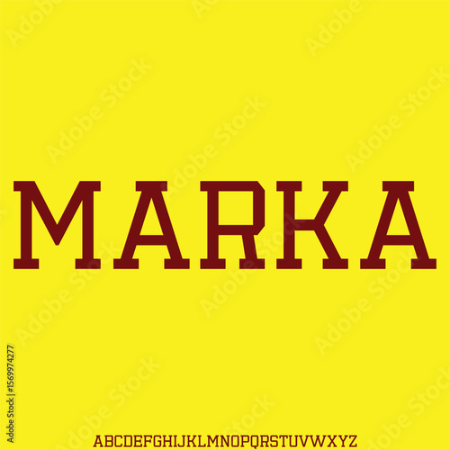 Modern sharp sporty sans serif display font vector illustration
