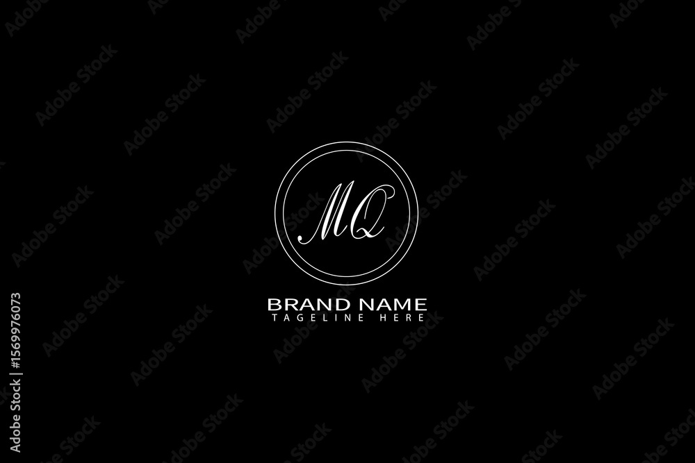 Fototapeta premium Luxury MQ Monogram Logo on Black Background