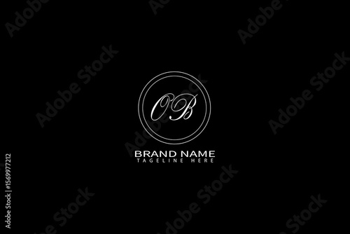 Elegant OB Monogram Logo with Brand Name and Tagline