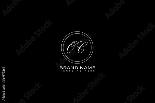 Elegant OC Monogram Logo with Brand Name and Tagline