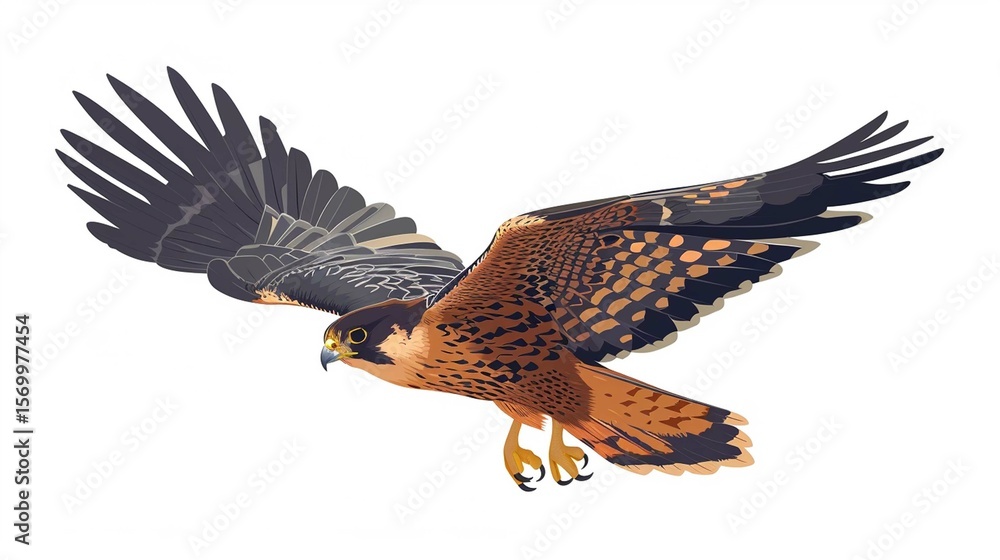 Fototapeta premium Stylized falcon vector art