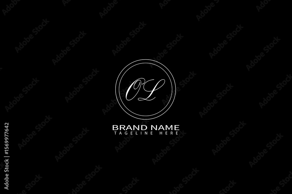 Fototapeta premium Elegant OL Monogram Logo with Brand Name and Tagline