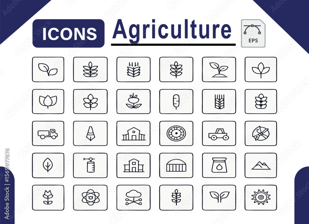 Agriculture Icons A Comprehensive Set of Farming and Agriculture Line Icons Agriculture Icons A Comprehensive Set of Farming and Agriculture Line Icons