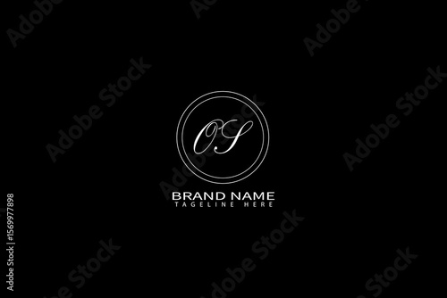 Elegant OS Monogram Logo with Brand Name and Tagline