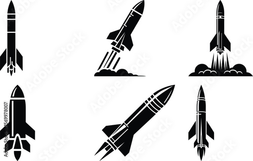 Missile bundle silhouette icon vector art