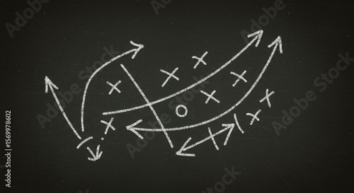 Chalkboard Game Strategy Play Arrows - Hand-drawn/sketch style