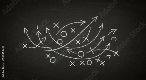 Chalkboard Strategy Game Plan Arrows - Abstract Concepts