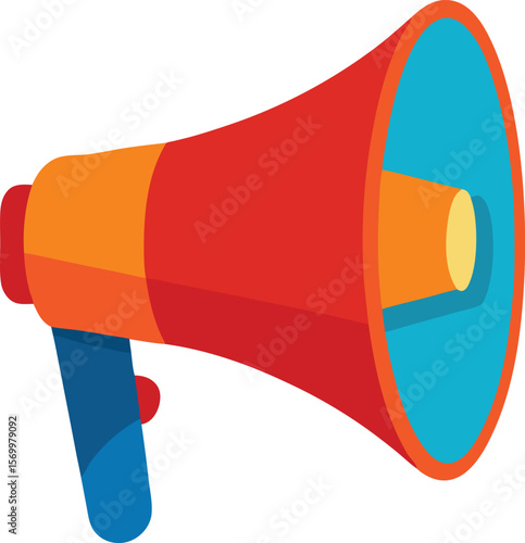 Megaphone: This dynamic image features a red and orange megaphone, a symbol of communication and announcement. The bold colors and clean lines create a vibrant aesthetic.