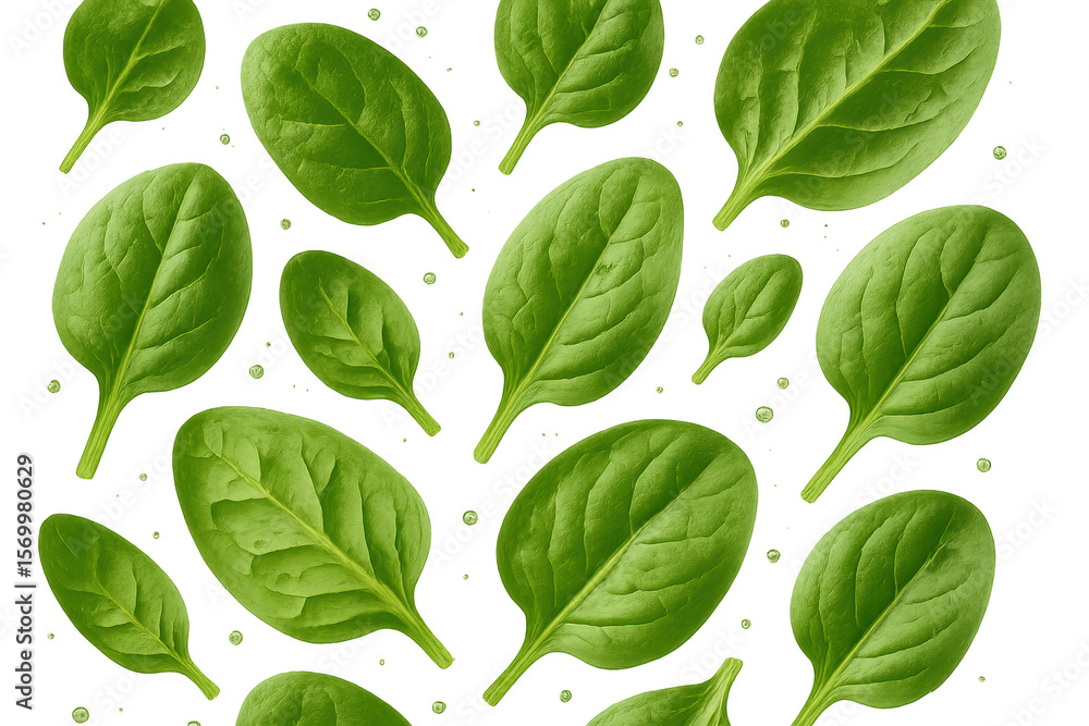 Fresh green spinach leaves, arranged and isolated on a transparent background. Fresh green spinach leaves, arranged and isolated on a transparent background.