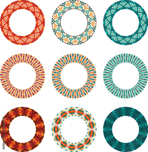 southwestern pattern circle frames