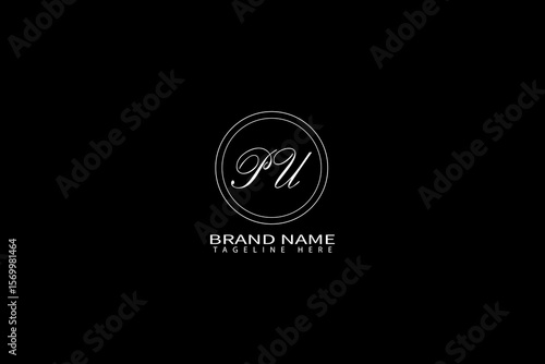 PU Monogram Logo Design Elegant Minimalist Letter Logo for Premium Brand Identity