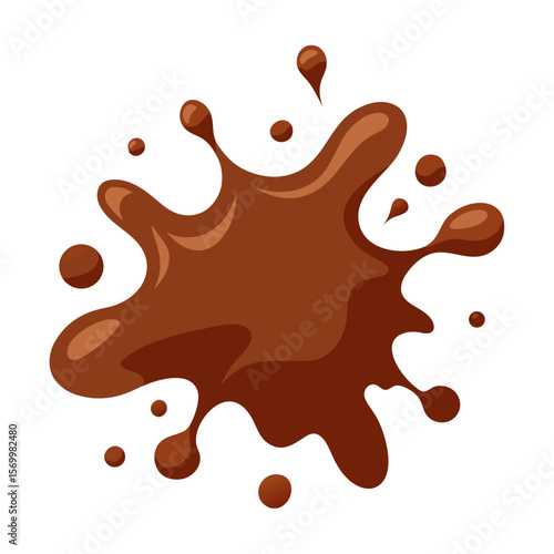 Milk chocolate splash isolated on white background.