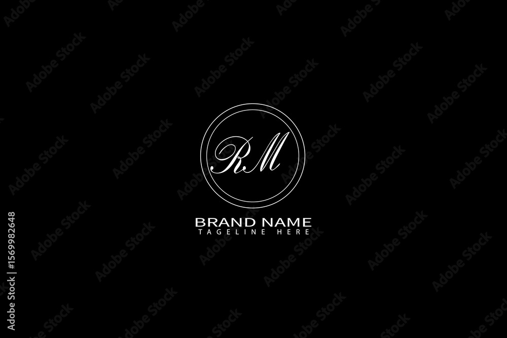 Fototapeta premium RM Monogram Logo Design – Elegant Minimalist Lettermark for Luxury Branding Identity