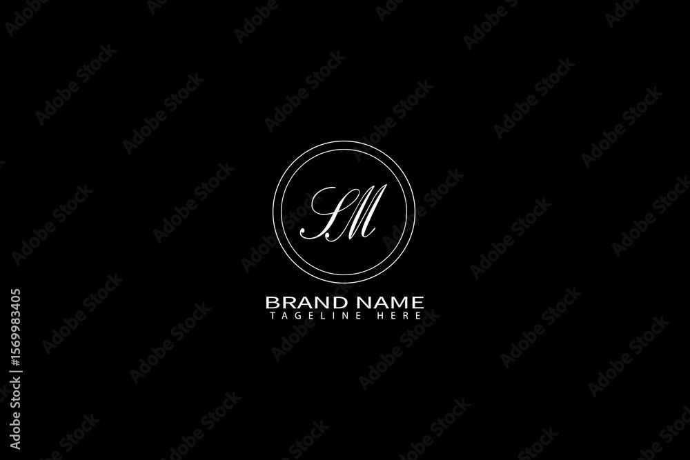 Fototapeta premium SM Letter Logo Design Premium Minimalist Monogram for Elegant Brand Identity