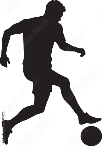 Silhouette of Footballer in Action – Perfect for Sports Graphics & Posters