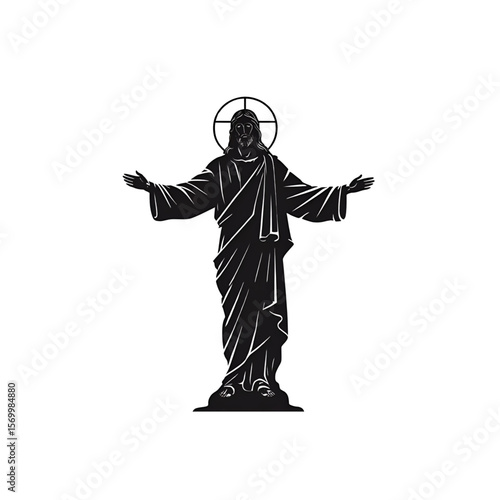 Jesus christ vector silhouette illustration religious christianity art god