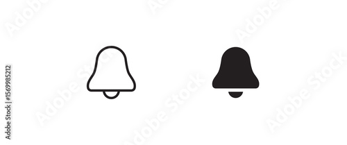 Message notification bell incoming inbox message, ringing, Alarm, service, handbell Firefighter call icons button, vector, sign, symbol, logo, illustration, editable stroke and flat design isolated