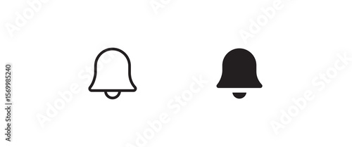 Message notification bell incoming inbox message, ringing, Alarm, service, handbell Firefighter call icons button, vector, sign, symbol, logo, illustration, editable stroke and flat design isolated