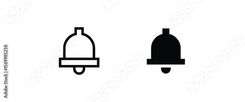 Message notification bell incoming inbox message, ringing, Alarm, service, handbell Firefighter call icons button, vector, sign, symbol, logo, illustration, editable stroke and flat design isolated