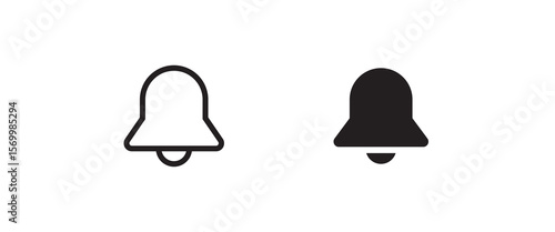 Message notification bell incoming inbox message, ringing, Alarm, service, handbell Firefighter call icons button, vector, sign, symbol, logo, illustration, editable stroke and flat design isolated