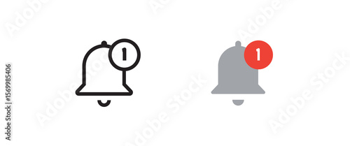 Message notification bell incoming inbox message, ringing, Alarm, service, handbell Firefighter call icons button, vector, sign, symbol, logo, illustration, editable stroke and flat design isolated