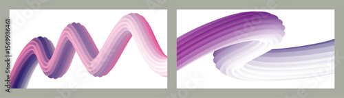 Abstract volumetric background. Cords. set of two illustrations. Toothpaste in a tube. Minimalism. Creative modern background. Cover design, wallpaper, background. eps vector.