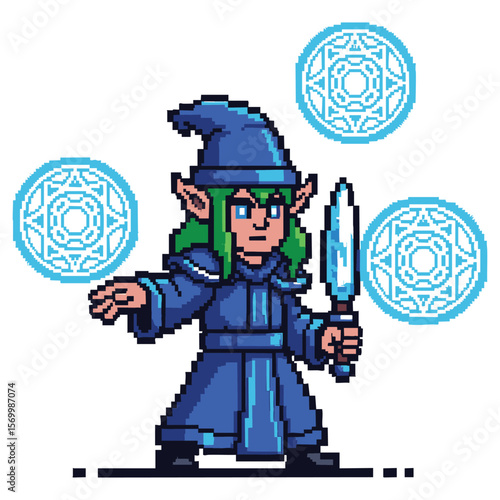 Pixel Art Elf Mage: Fantasy Character Design for Games & Animation