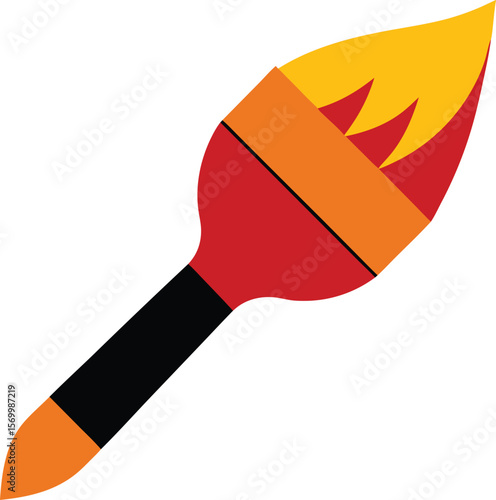 Torch Icon: a simplified depiction of a flaming torch with a bright flame.