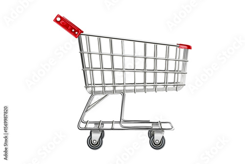 shopping cart isolated on white