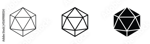 Dice d20 icon set ,  vector illustration .