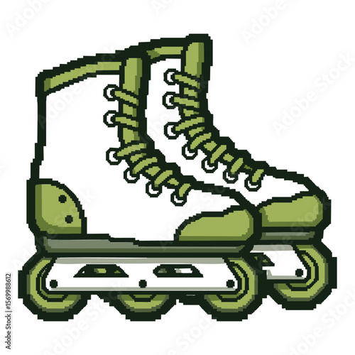 Pixel Art Inline Skates: Retro Rollerblade Graphics