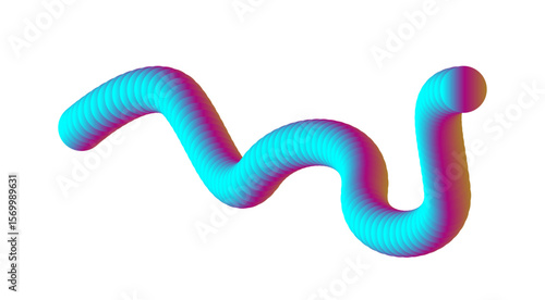 Blend Flowing 3D Smooth Blue Cyan Color Abstract Background Design Vector Illustration