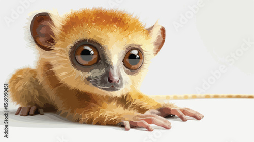 Adorable Tiny Mouse Lemur: A Precious Primate Portrait cute eyes small fauna macro image mammal     