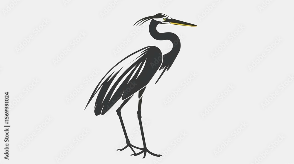 Obraz premium Vector icon of a heron