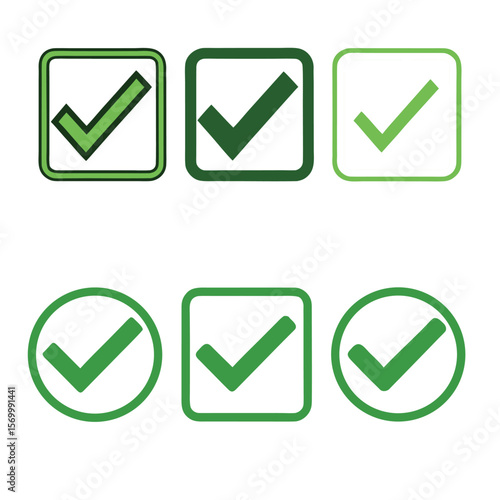 Free Download Green Checkmark Icons Vector EPS Set for UI Design - GFXLoad