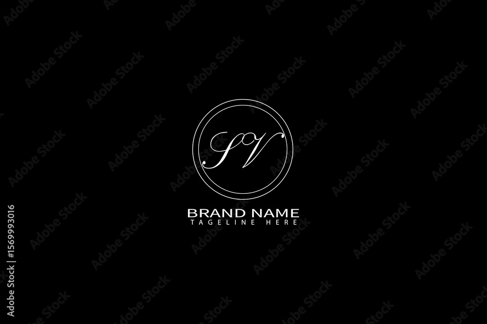 Fototapeta premium SV Monogram Logo Design – Classy Minimalist Letter Branding for Premium Identity