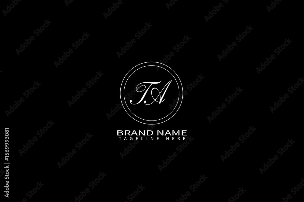 Fototapeta premium TA Letter Logo Design Elegant Minimal Monogram Emblem for Luxury Brand Identity